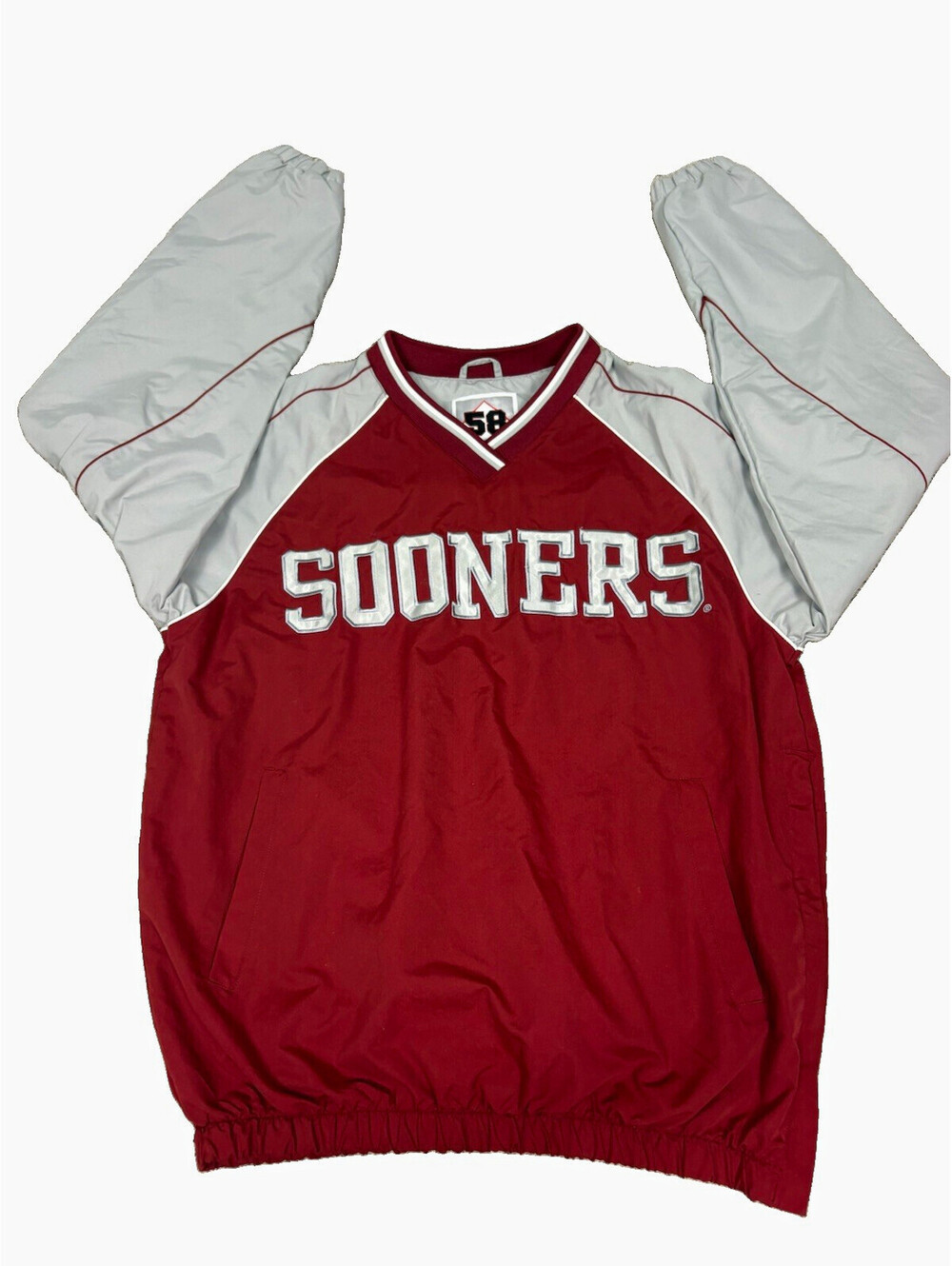 Vintage 58 Sports Oklahoma Sooners Pullover Windbreaker Fleece Lined S